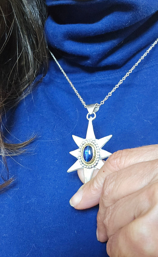 Kyanite Christmas Star Pendant Necklace