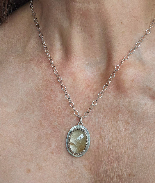 Sunny Little Rutilated Quartz Pendant Necklace