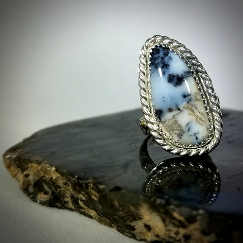 dendritic opal ring