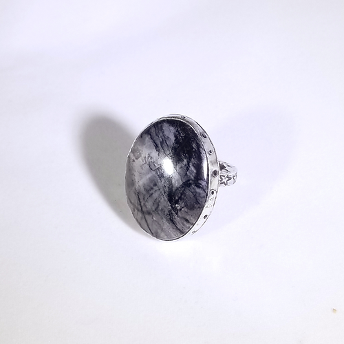 picasso marble sterling silver ring