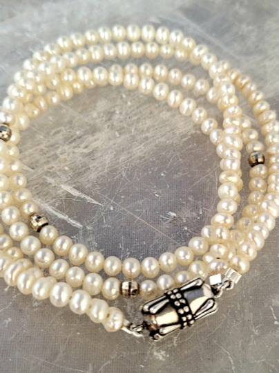 double strand freshwater pearl necklace