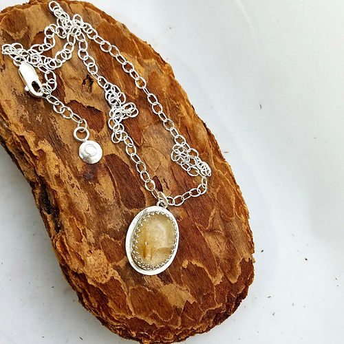 sunny little rutilated quartz pendant necklace