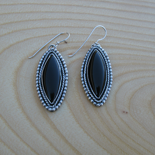 black onyx dangle earrings
