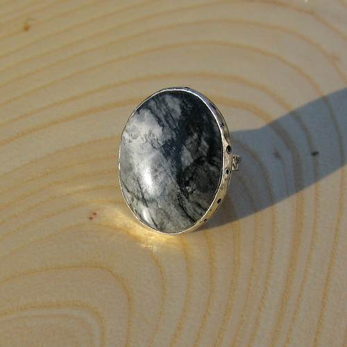 picasso marble sterling silver ring