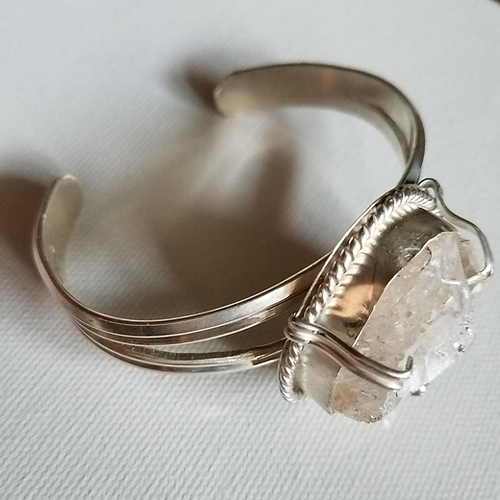 herkimer diamond sterling silver cuff bracelet