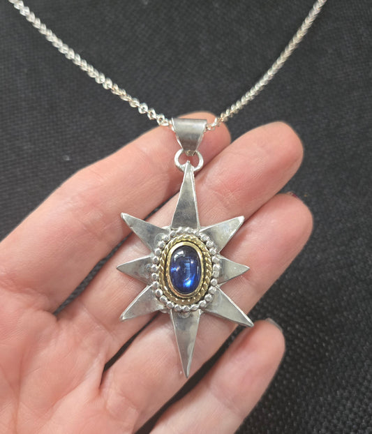 Kyanite Christmas Star Pendant Necklace