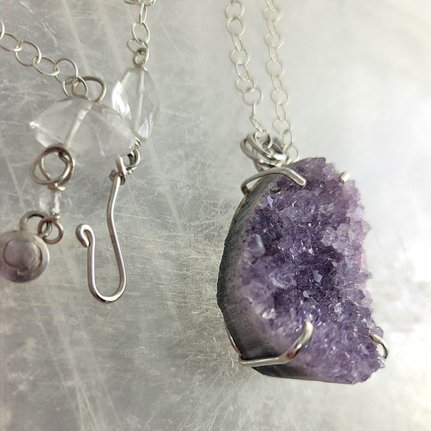 Raw Amethyst Pendant Necklace