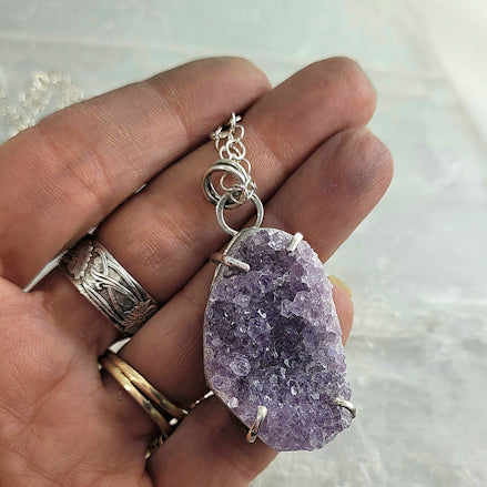 Raw Amethyst Pendant Necklace