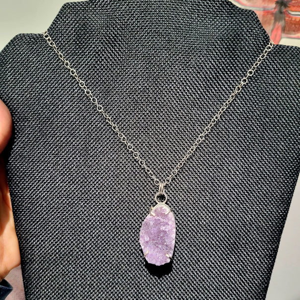 Raw Amethyst Pendant Necklace