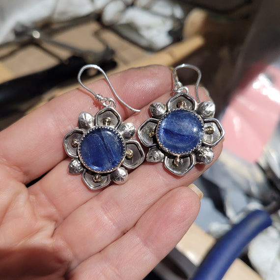 Kyanite Medallion Earrings