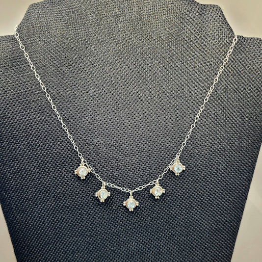 Faceted Blue Topaz Necklace