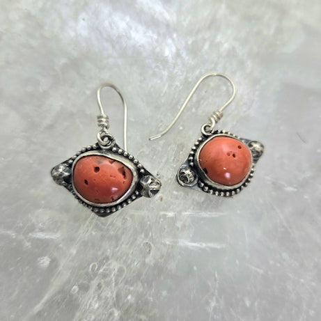 Red Coral Earrings