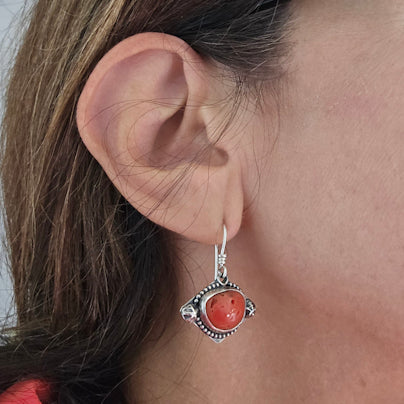 Red Coral Earrings