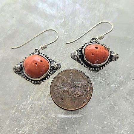 Red Coral Earrings