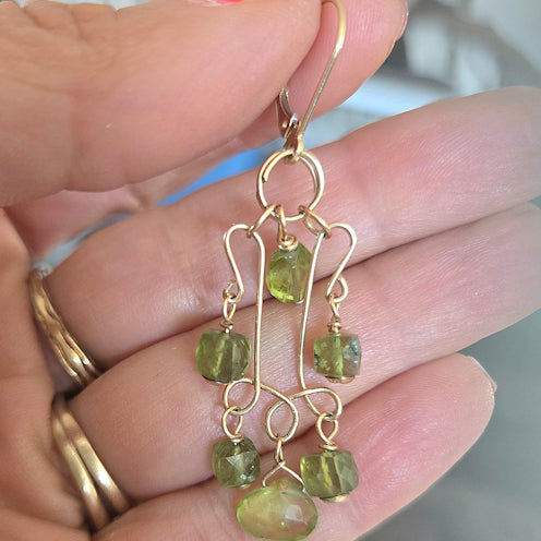 Peridot Angel Earrings