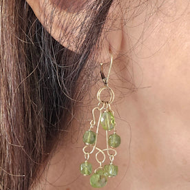 Peridot Angel Earrings