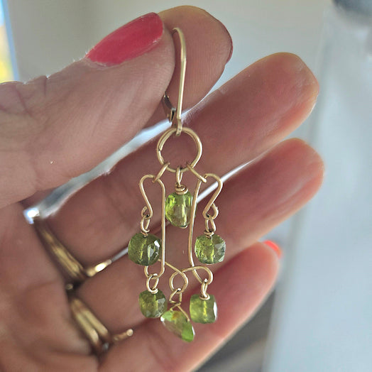 Peridot Angel Earrings