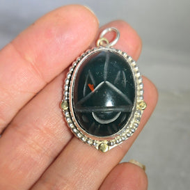 Bloodstone Scarab Pendant