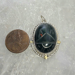 Bloodstone Scarab Pendant