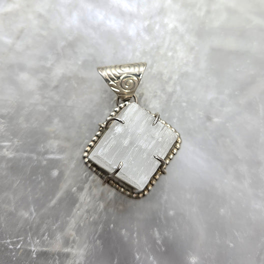 Selenite Cube Pendant