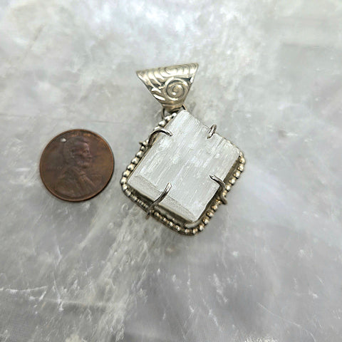 Selenite Cube Pendant