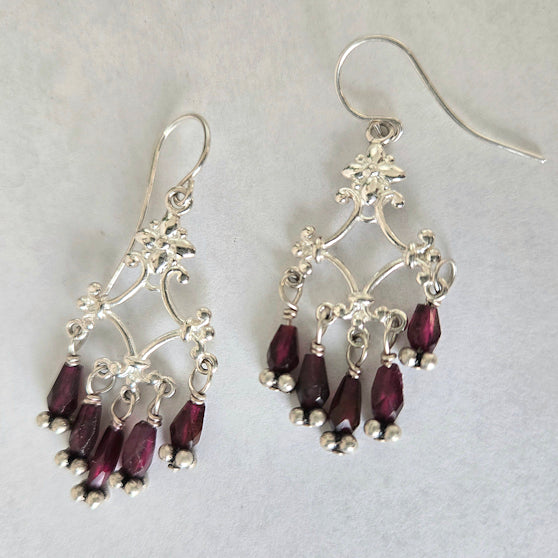 Garnet Dangle Earrings