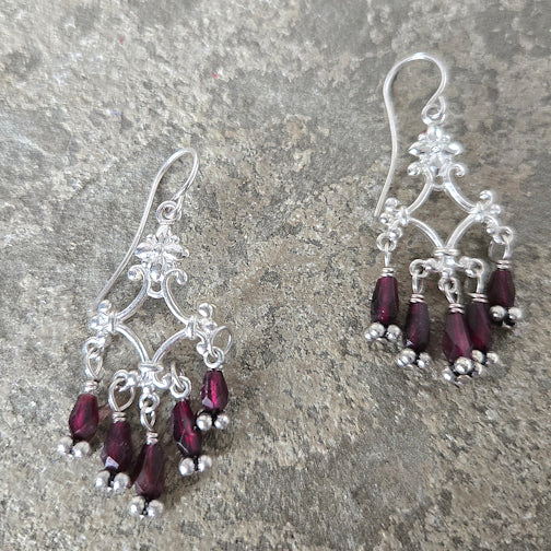 Garnet Dangle Earrings