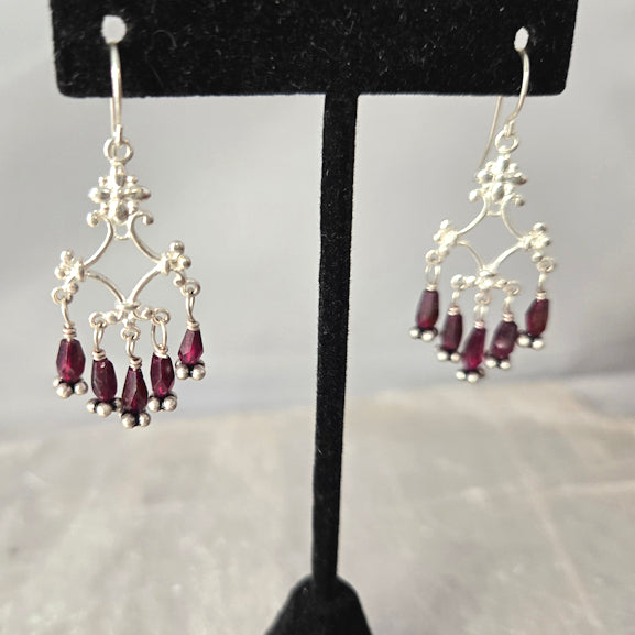 Garnet Dangle Earrings