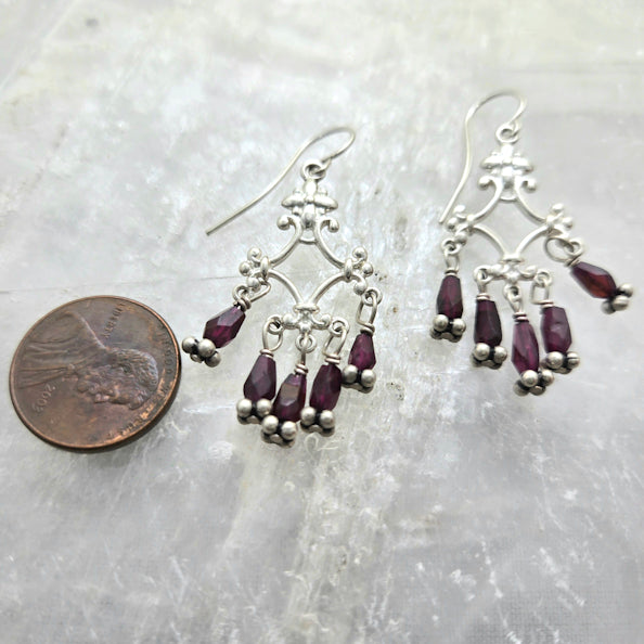 Garnet Dangle Earrings