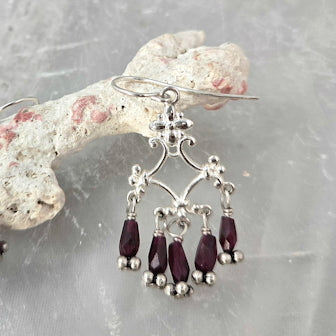 Garnet Dangle Earrings