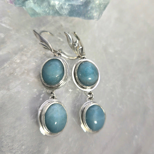 Double Amazonite Drop Earrings