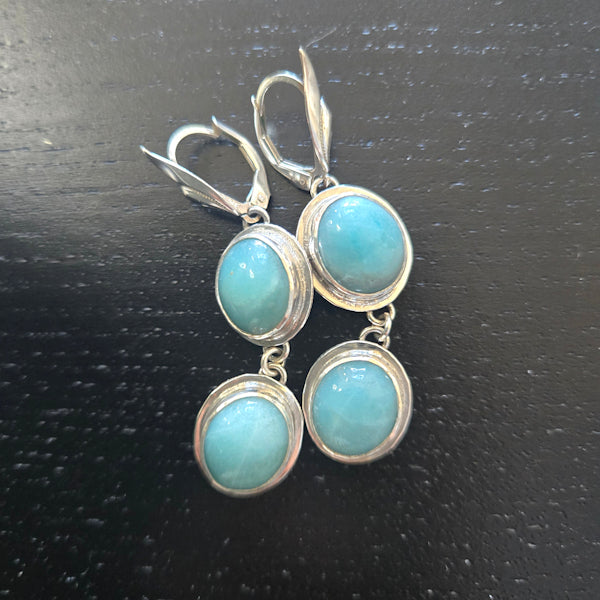 Double Amazonite Drop Earrings