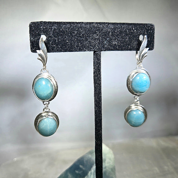 Double Amazonite Drop Earrings