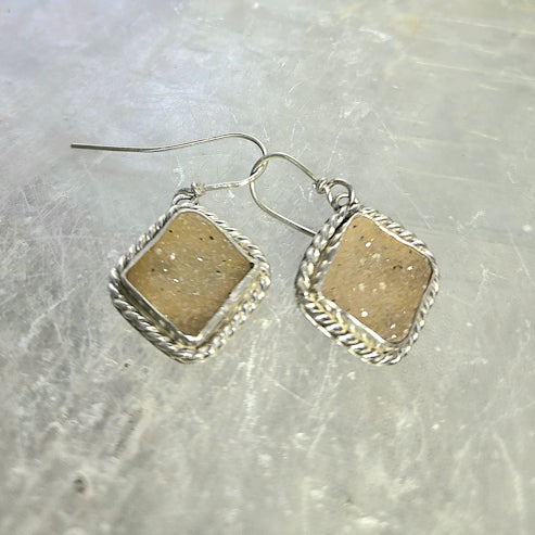 Yellow Druzy Earrings