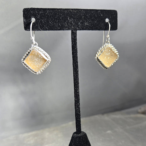 Yellow Druzy Earrings