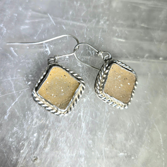 Yellow Druzy Earrings