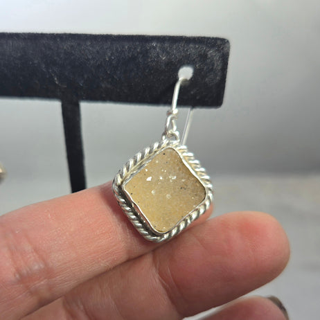 Yellow Druzy Earrings