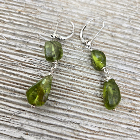 Drop Peridot Earrings