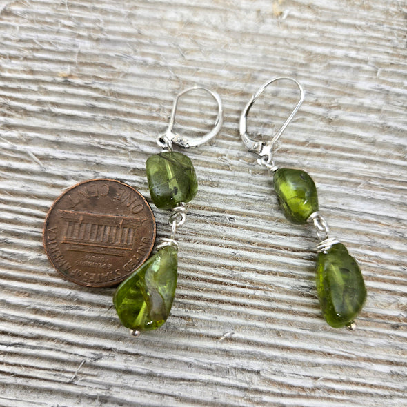 Drop Peridot Earrings