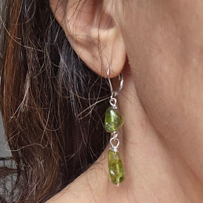 Drop Peridot Earrings