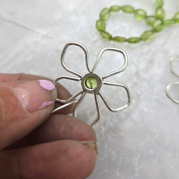 Peridot Blossom Earrings
