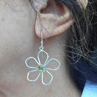 Peridot Blossom Earrings