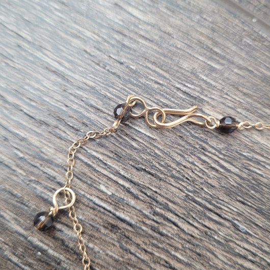 Gold Red Jasper Briolette Necklace