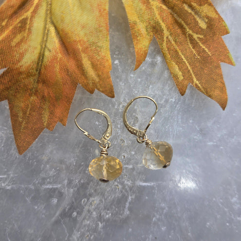 14kt Gold Citrine Earrings