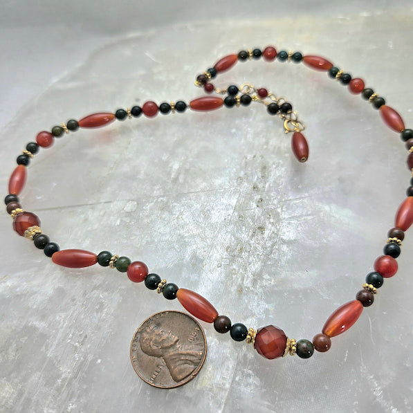 Carnelian and Bloodstone Necklace