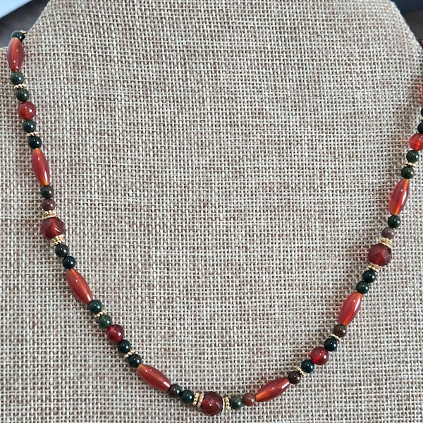 Carnelian and Bloodstone Necklace