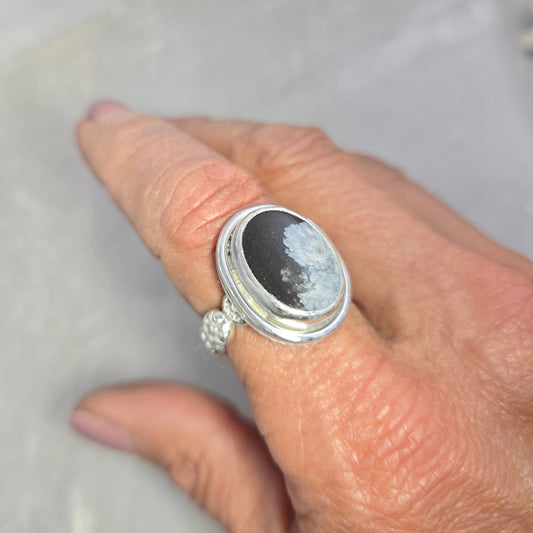 Snowflake Obsidian Ring