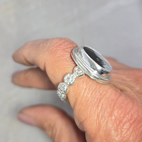 Snowflake Obsidian Ring