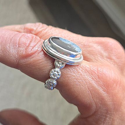 Snowflake Obsidian Ring