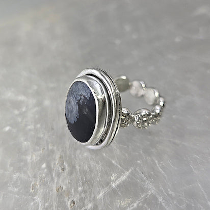 Snowflake Obsidian Ring